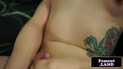 Randy tgirl pulling on her dick Thumb