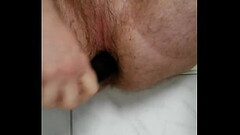 Stroking my butt with black dildo Thumb