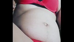 Red bra n panty Thumb