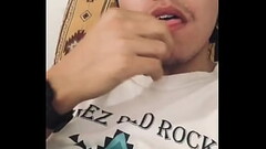 American Indian Boy fooling around while is jerking in living room Thumb