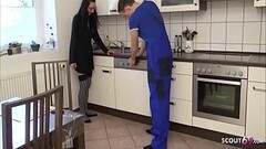 German Anorexic MILF Stella Star Seduce to Fuck by Repairman Thumb