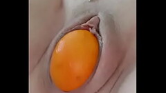 Milf, woman, cumshot, fruit in pussy Thumb