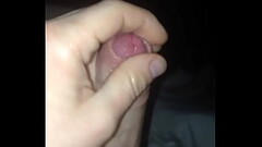 Rubbing lube on my dick Thumb