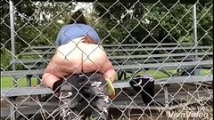 Bbw rides bbc on bleachers Thumb