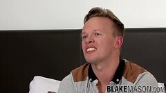 Inked jock MJ Mihangel interviewed jerking off and cumshot Thumb