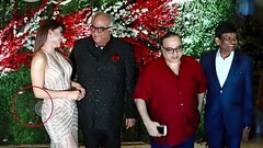 Boney Kapoor grabbing Urvashi Rautela ass and boobs press live on camera Thumb
