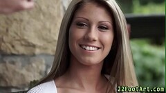 Babe tugs cum on feet Thumb