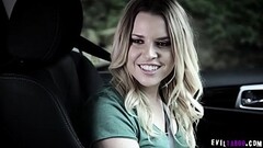 Aubrey Sinclair is excited to start her driving lesson session with her pervert instructor Brad Knig Thumb