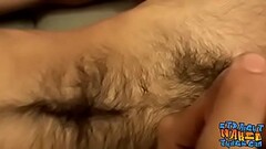 Skinny hairy straight thug rubs his small cock and cums Thumb