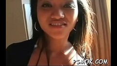 This chick gets horny and masturbates during the time that smokin'_ Thumb