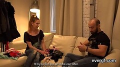 Poor man allows slutty mate to penetrate his lover for dollars Thumb