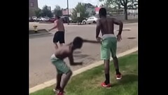Two big guys smack each other silly Thumb