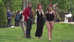 Butt naked slave walked in the park Thumb