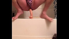 /mature wearing panties with 11&quot_ dildo in ass, aka Adam longrod Thumb