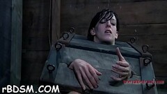 Clamped playgirl gets her fuck holes pounded with toys Thumb