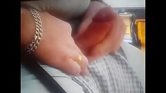 Neighbour watching me stroke my hard cock and cum in her bedroom Thumb