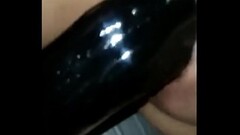 Hot Milf Dildoing Her Pussy With The Help Of Her BF Thumb