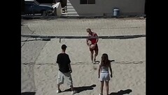Amateur volleyball players having fun after the game with nasty students Kalani and Velvet Rose unde Thumb