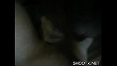Lustful teenager tests her deep mouth with her man'_s dong Thumb