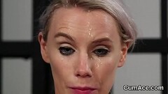 Slutty peach gets sperm load on her face swallowing all the sperm Thumb