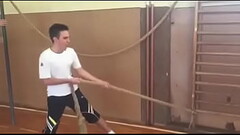 Stepson pulling a rope out of her ass Thumb