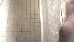 Douching in the shower and tried to stop water from coming out with a butt plug Thumb