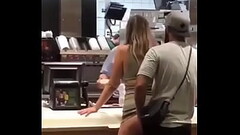 White couple having sex in  restaurant Thumb