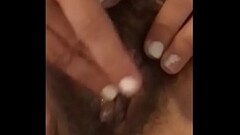 Slutty Milf Rubbing Her Hairy Pussy While Boyfriend Is Filming Thumb