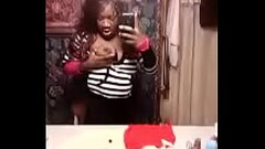 Ebony Milf Sucking Her Own Tits Thumb