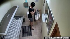 Brunette Sexy Girl Relaxing in Solarium Thumb