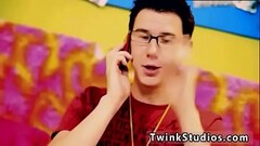 Silk male gay porn star Rich nerdy lad teenager fellow wishes for the Thumb