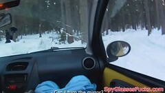 Pickedup babe rides cock on spycam outdoors Thumb
