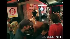 Crazy gay carouse with horny dudes sharing wang and ass Thumb