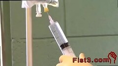 Men having anal gay sex with boys First Time Saline Injection for Thumb