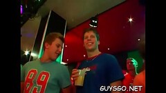 A lot of horny dudes having a blast at a homo sex party Thumb