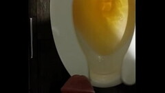 Another long yellow piss in a public toilet. Thumb
