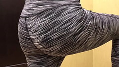 Cute boy trying on leggings in dressing room Thumb