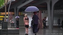 Blonde spinner humiliated in public Thumb