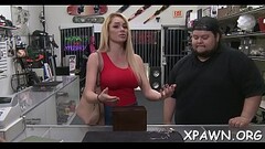 Young woman shows us how that babe has some sex in shop room Thumb