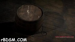 Beauty wears an metallic helmet during hardcore snatch drilling Thumb