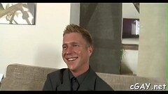 Sophisticated gay hunk receives concupiscent oral pleasure Thumb