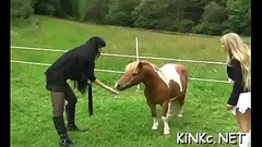 Nasty domina ties up her serf and gives him a handjob Thumb