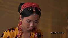 Thai masseuse gives footjob Thumb