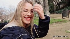 Blonde reading in the public park Thumb
