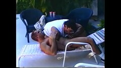 Sexy studs suck cocks and balls by the pool and bust cum load Thumb