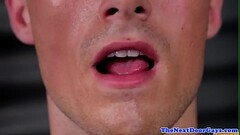 Handsome stud tugging in the locker room Thumb