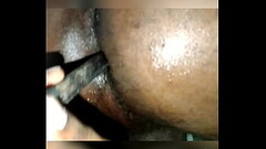 Fucking my oily hairy asshole with 14 inch wooden stick Thumb