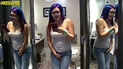 Hot girls need to pee wetting their tight jeans spandex 2018 Thumb