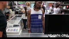 Intensive babe has sex in shop Thumb
