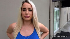 Bubble butt blonde bangs in public Thumb